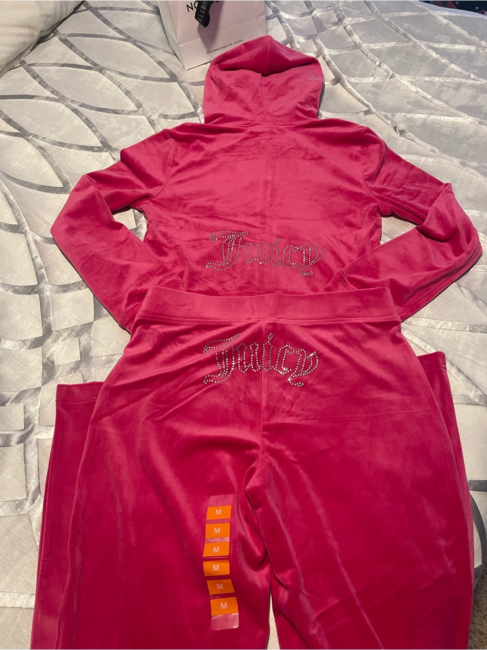 Juicy Couture Hot Pink Velour Hoodie & Jogger Set